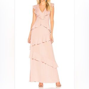 BCBG MAXAZARIA RUFFLED MAXI DRESS